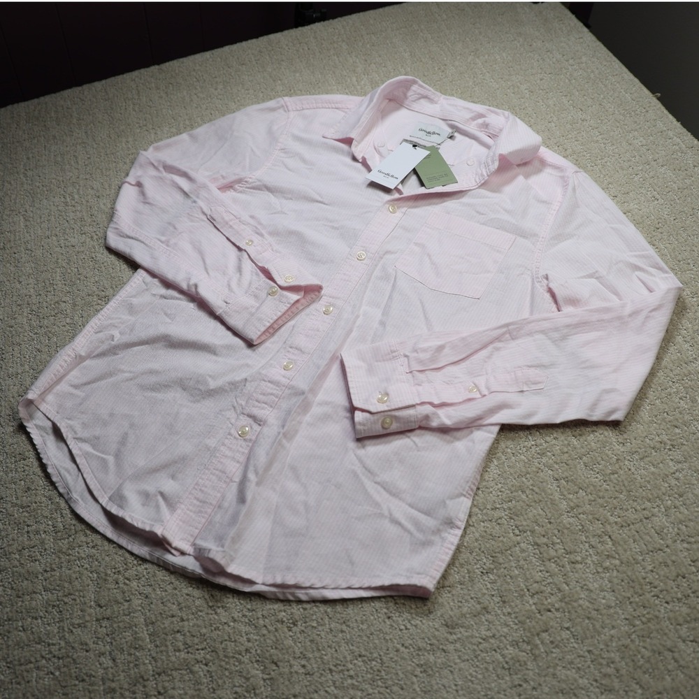 Goodfellow & Co Mens Pink Stripe Every Wear Oxford Button-Up Shirt Size M NWT